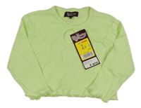 Nové - Neonově zelené crop triko 