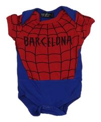 Červeno-modré body s nápisem - Spiderman 