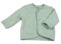 Mintová vzorovaná zateplená propínací mikina 