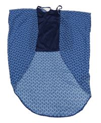 Tmavomodrý crop top s našitým květovaným cardiganem Bluezoo