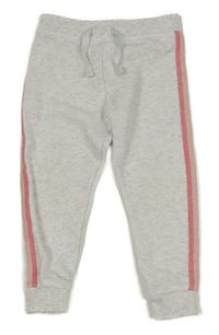 Světlešedo-růžové melírované tepláky s pruhy Primark