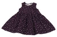 Fialovo-růžové puntíkaté manšestrové laclové šaty LC Waikiki