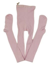 Světlerůžové žebrované punčocháče