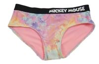 Růžovo-černo-barevné vzorované plavkové kalhotky s nápisem H&M