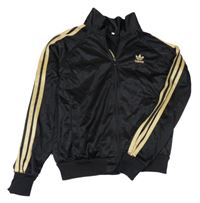 Černo-zlatá propínací sportovní mikina Adidas