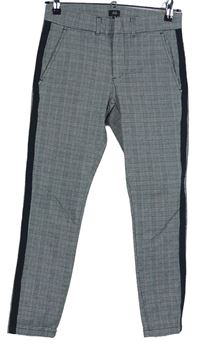 Pánské černo-bílé kostkované kalhoty River Island vel. 26