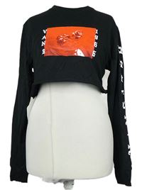 Dámské černé crop triko s potiskem Vans 