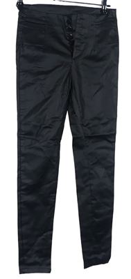 Dámské černé potažené skinny kalhoty