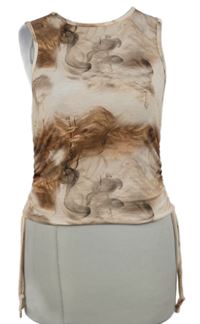 Dámský růžovo-hnědý vzorovaný crop top zn. PrettyLittle Thing