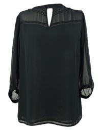 Dámská černá šifonová halenka s korálky Comma