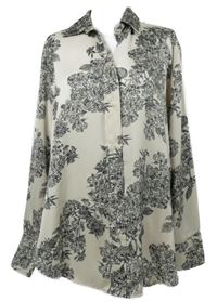 Dámská béžovo-černá vzorovaná saténová halenka H&M