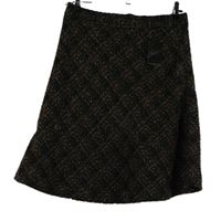 Dámská černo-hnědá vzorovaná vlněná sukně Next 