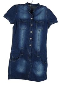 Dámské tmavomodré riflové košilové šaty C&A