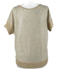 Dámské béžovo-stříbrné vzorované pletené tričko Kookai 