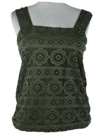 Dámský khaki krajkový top Dorothy Perkins 