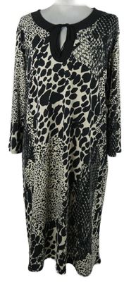 Dámské černo-béžové vzorované midi šaty Wallis 