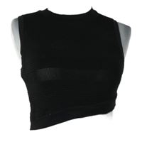 Dámský černý vzorovaný úpletový crop top River Island 