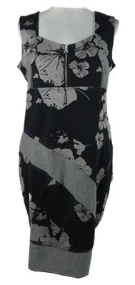 Dámské černo-šedé květované pouzdrové šaty Liberty 