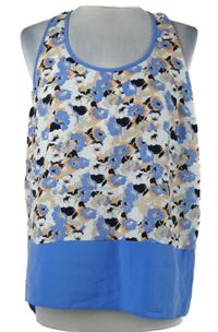 Dámský modro-béžovo-bílý květovaný volný top River Island 