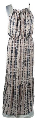 Dámské růžovo-modré vzorované dlouhé šaty George 