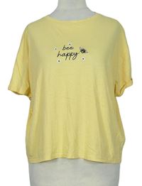 Dámské žluté crop tričko s nápisem New Look 