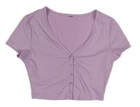 Lila crop tričko 