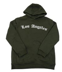 Khaki mikina s nápisem a kapucí zn. Primark