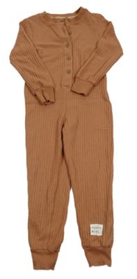 Rezavý žebrovaný overal George