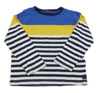 Modro-žluto-bílé triko s proužky Joules