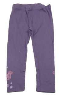 Fialové žebrované legíny s potiskem Disney