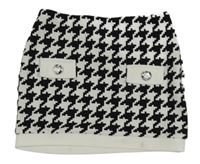 Černo-bílá vzrovaná sukně Shein