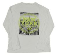 Bílé triko s městem a nápisem H&M