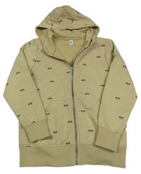 Béžová propínací mikina s koly a kapucí Yigga