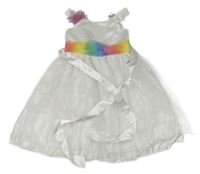 Kostým- bílo-barevné šaty