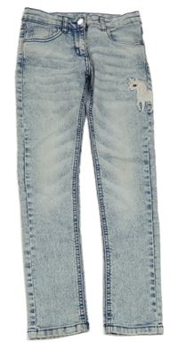 Modro-bílé slim rifle s jednorožce Dopodopo