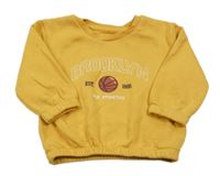 Okrová mikina s basketbalovým míčem a nápisem Primark