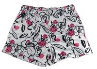 Bílo-černo-růžové vzorované kraťasy Ativo