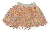 Růžová puntíkatá tylová sukně 