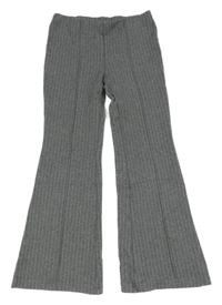 Šedé pruhované flare kalhoty H&M