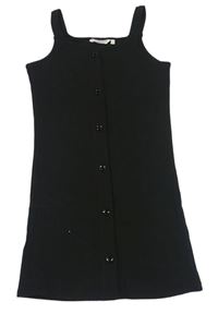 Černé žebrované elastické šaty E-Vie