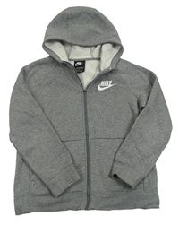 Šedá propínací mikina s kapucí Nike