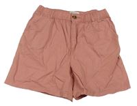 Růžové plátěné kraťasy H&M