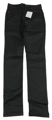 Černé kožené skinny kalhoty Denim Co.