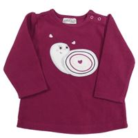 Purpurová fleecová mikina se šnekem Ergee