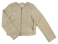 Světlebéžová semišová podzimní bunda H&M