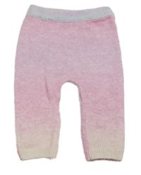 Světlerůžovo-barevné duhové pletené tepláky Tu