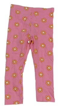 Růžové legíny s kytičkami Primark