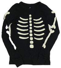 Černé pyžamové triko s kostmi JOE FRESH