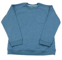 Modrá melírovaná mikina s kapsičkou Nutmeg