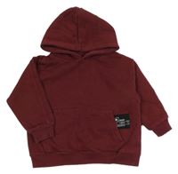 Vínová mikina s kapucí Zara